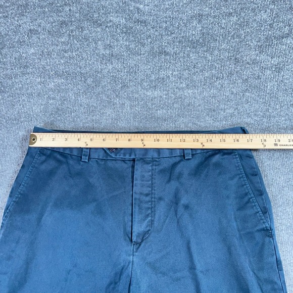 Jos. A. Bank Traveler Pants Men 34x32 Blue Flat Front Original Fit Cotton #AB475 - Picture 10 of 12